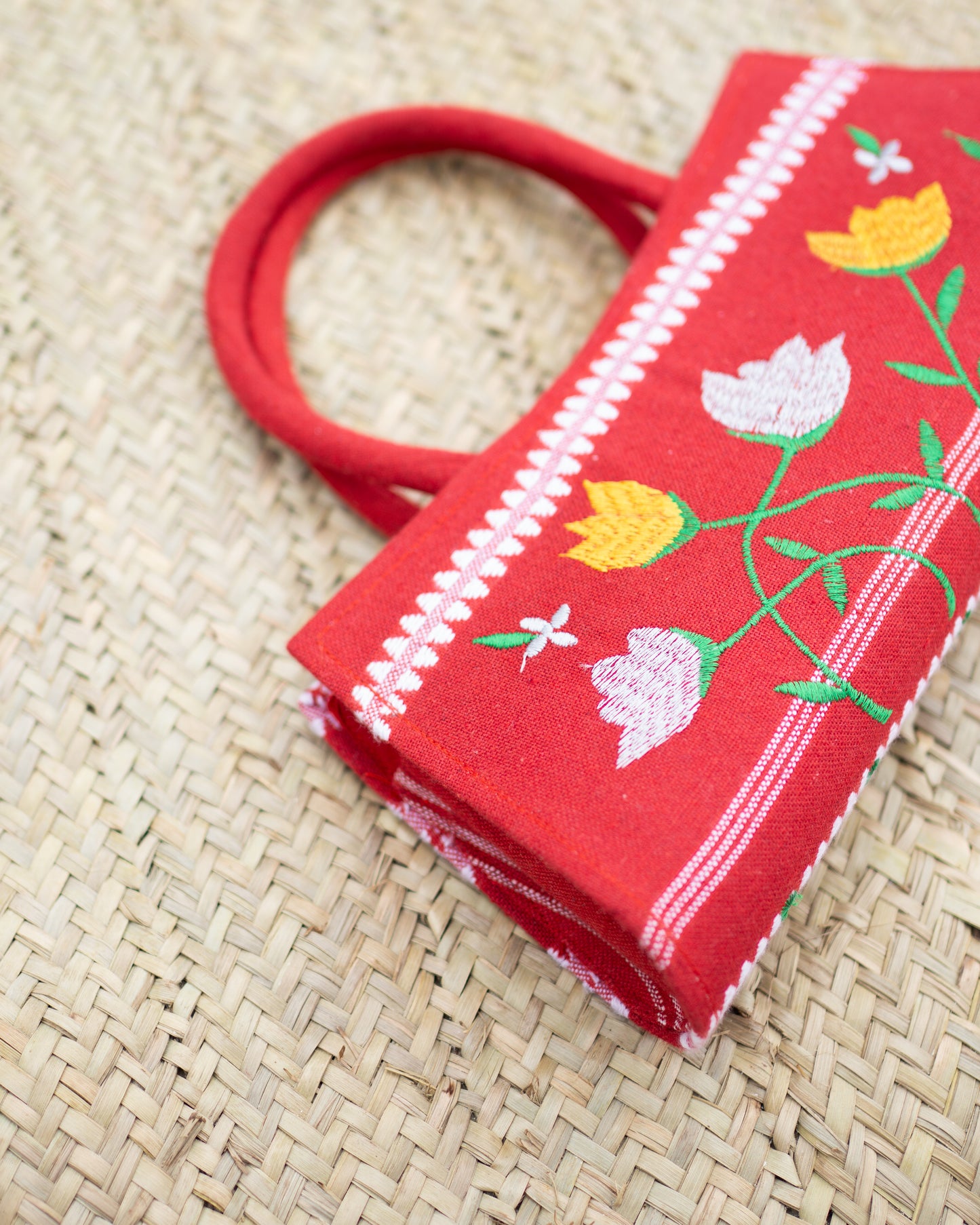 Embroidered Handbag 2 Red