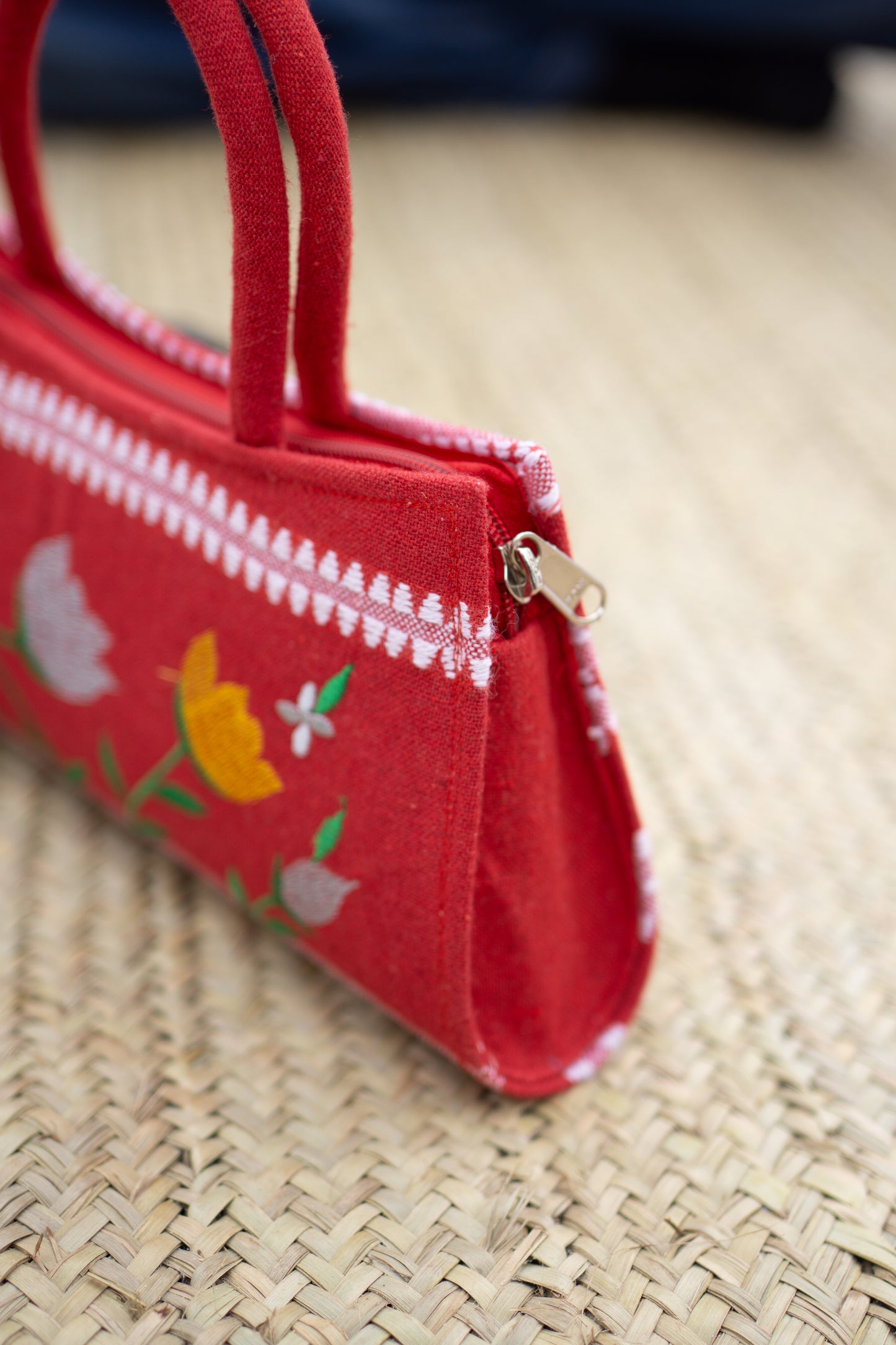 Embroidered Handbag 2 Red