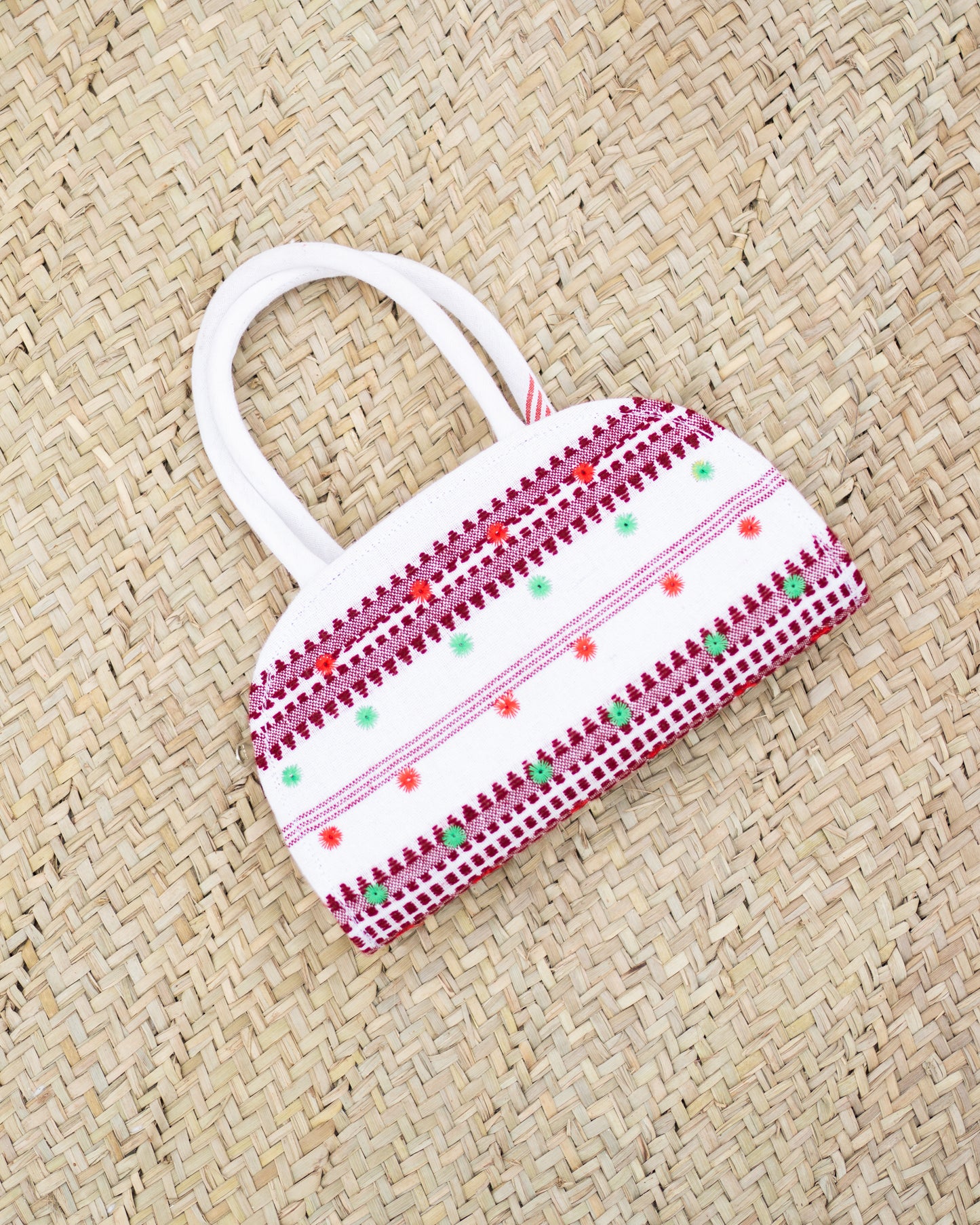Embroidered Handbag 3 White