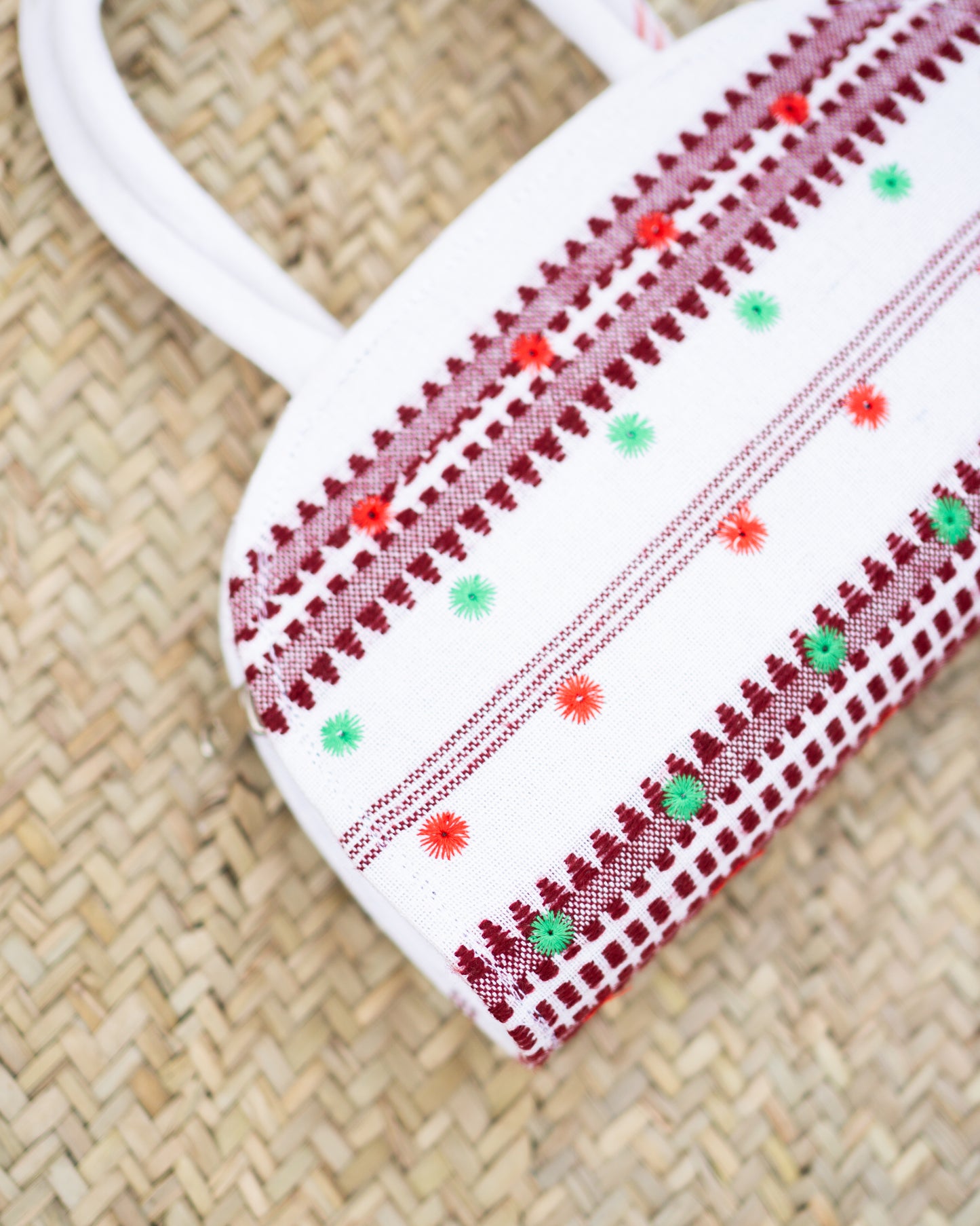 Embroidered Handbag 3 White
