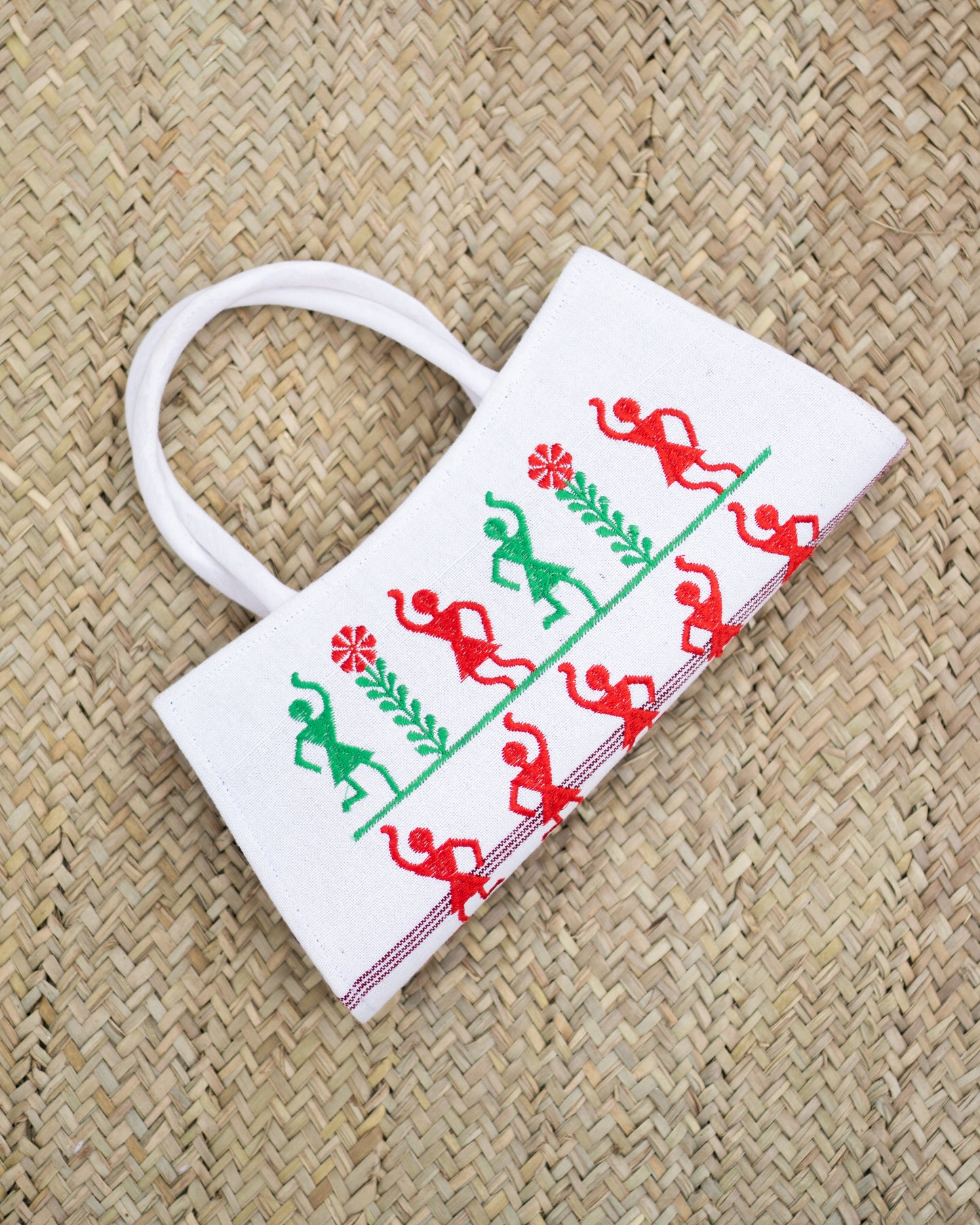 Embroidered Handbag 4 White