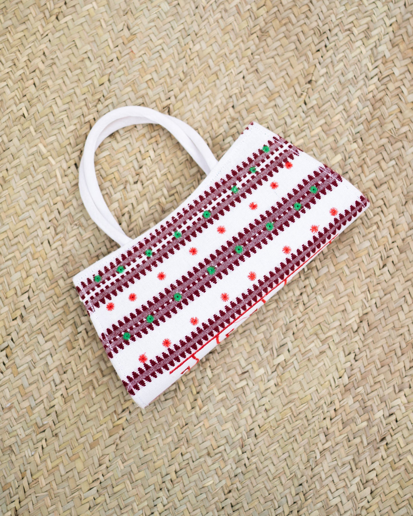 Embroidered Handbag 4 White