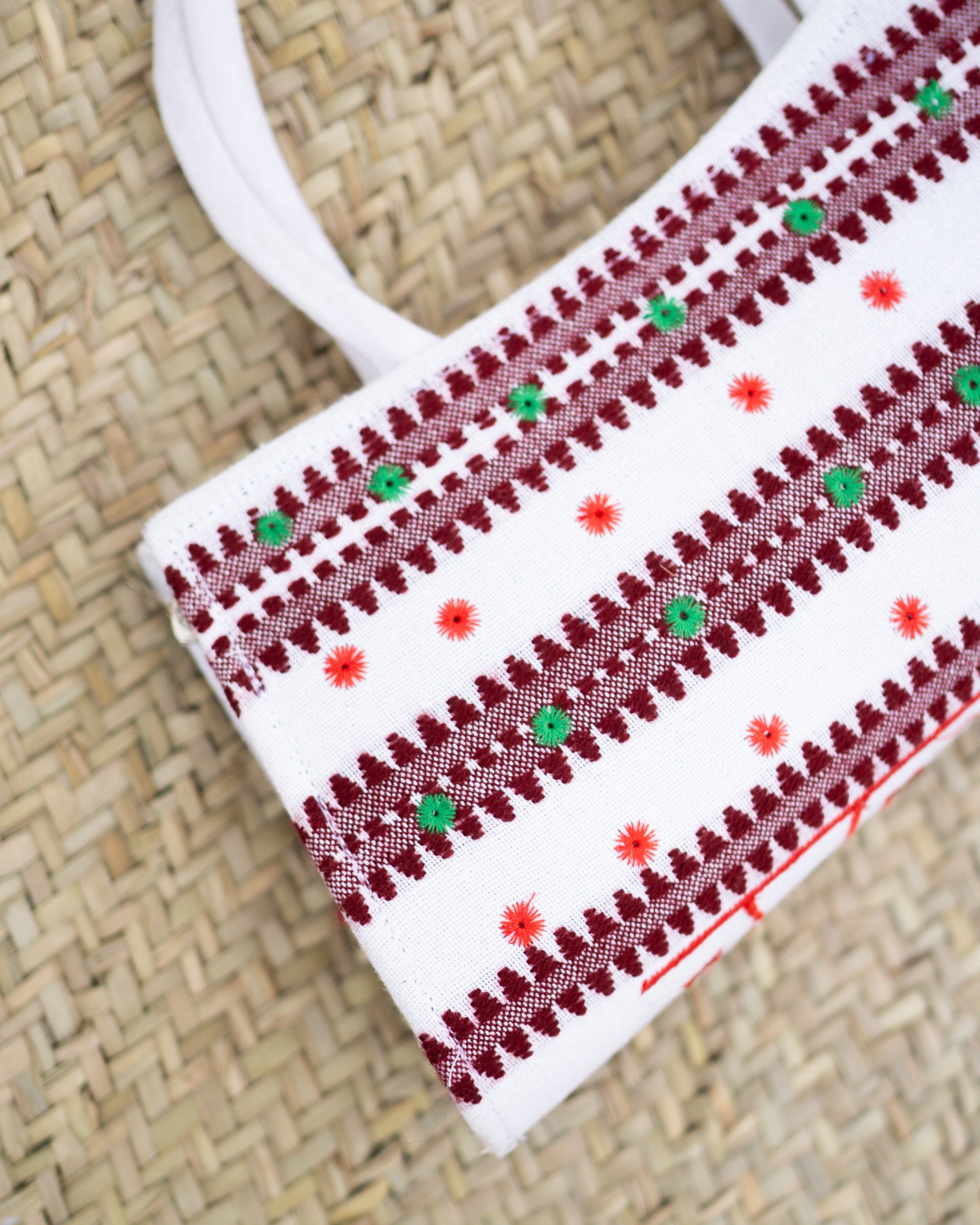 Embroidered Handbag 4 White