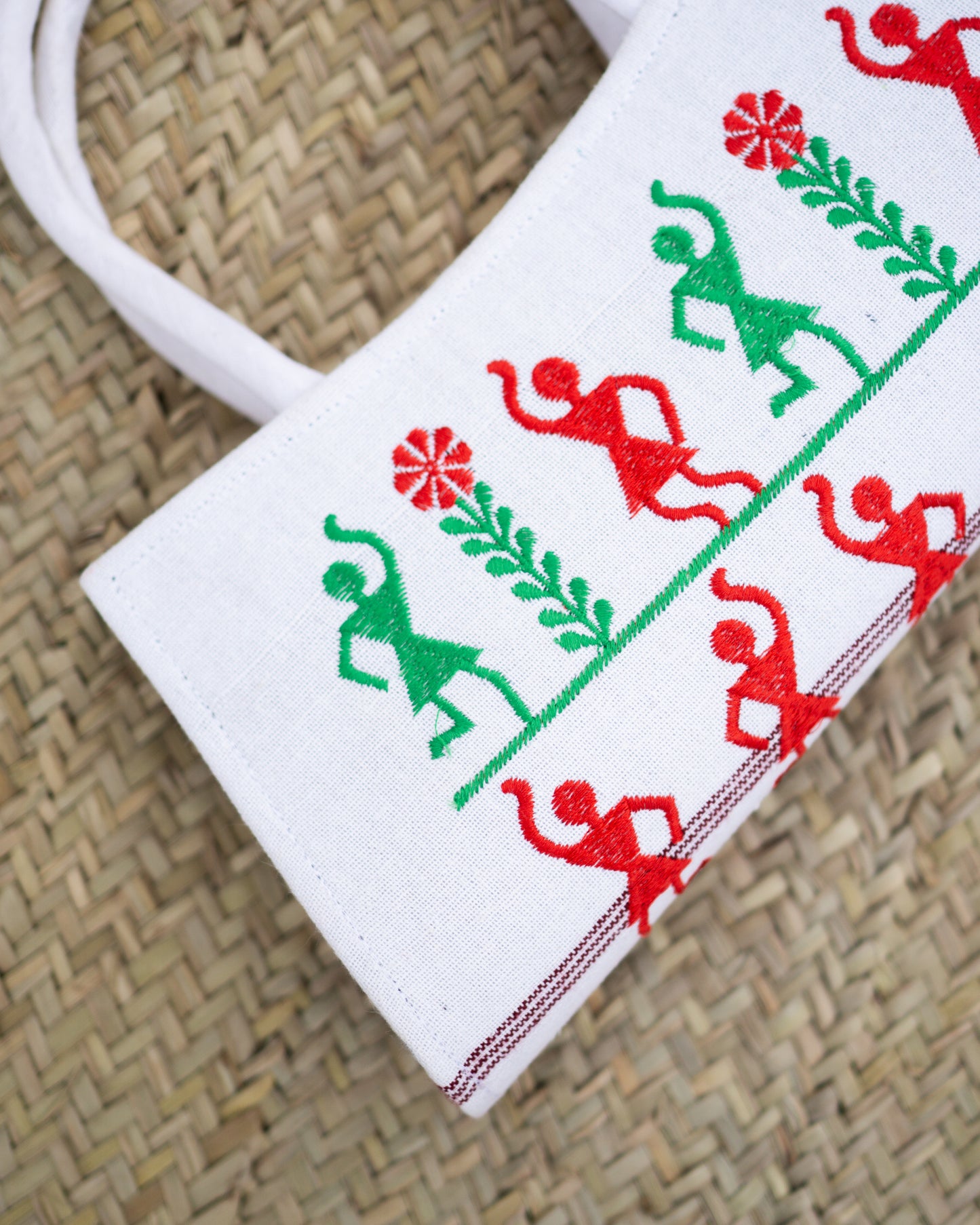 Embroidered Handbag 4 White