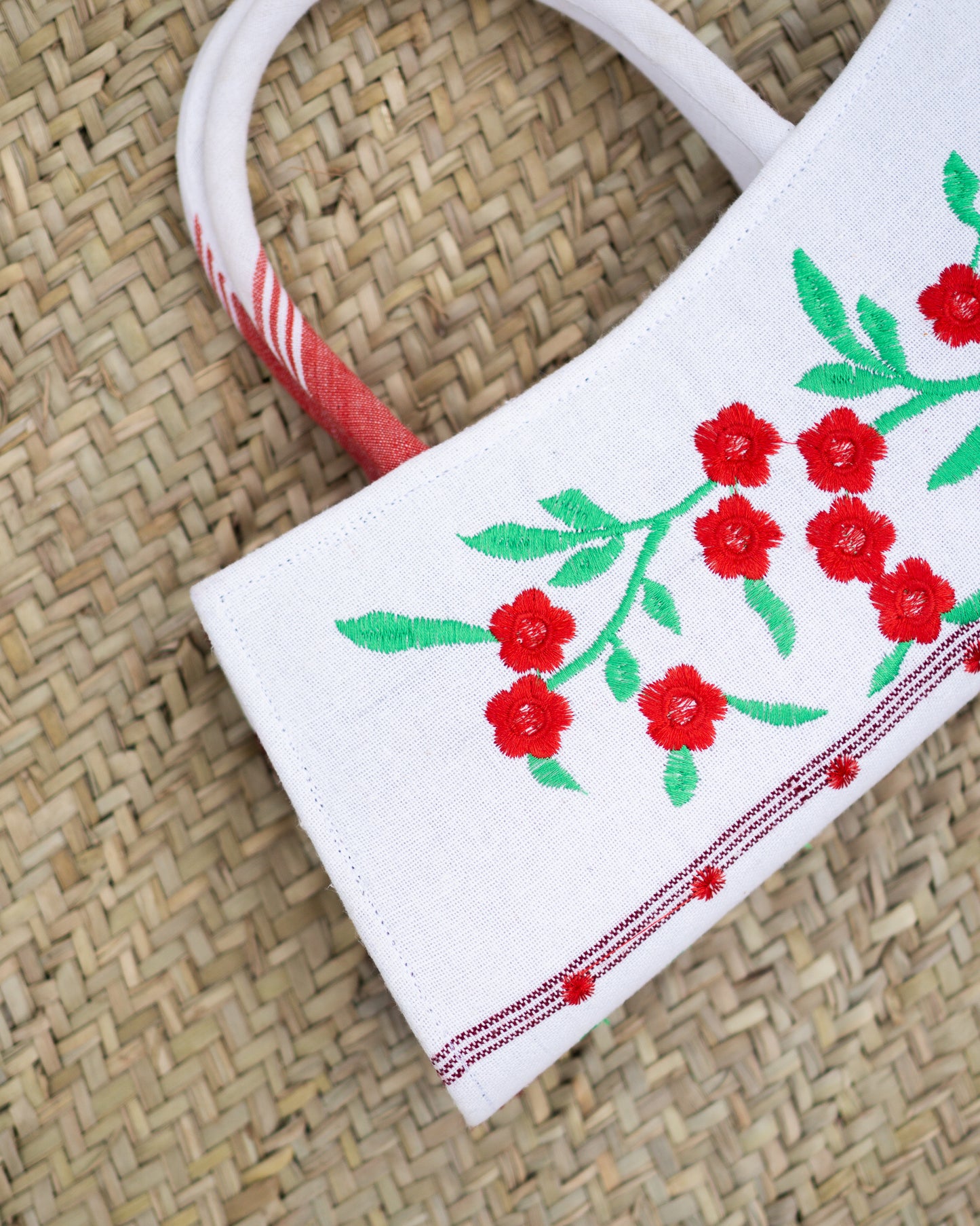 Embroidered Handbag 4 White