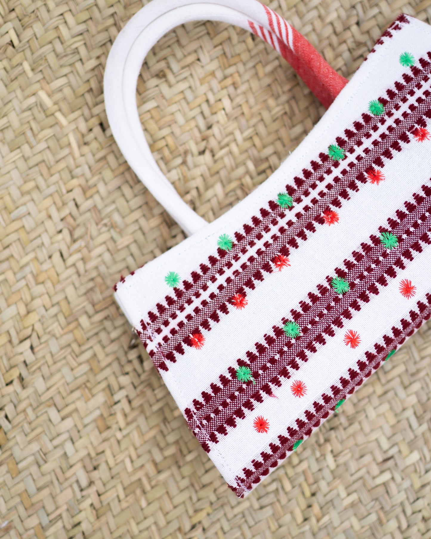 Embroidered Handbag 4 White