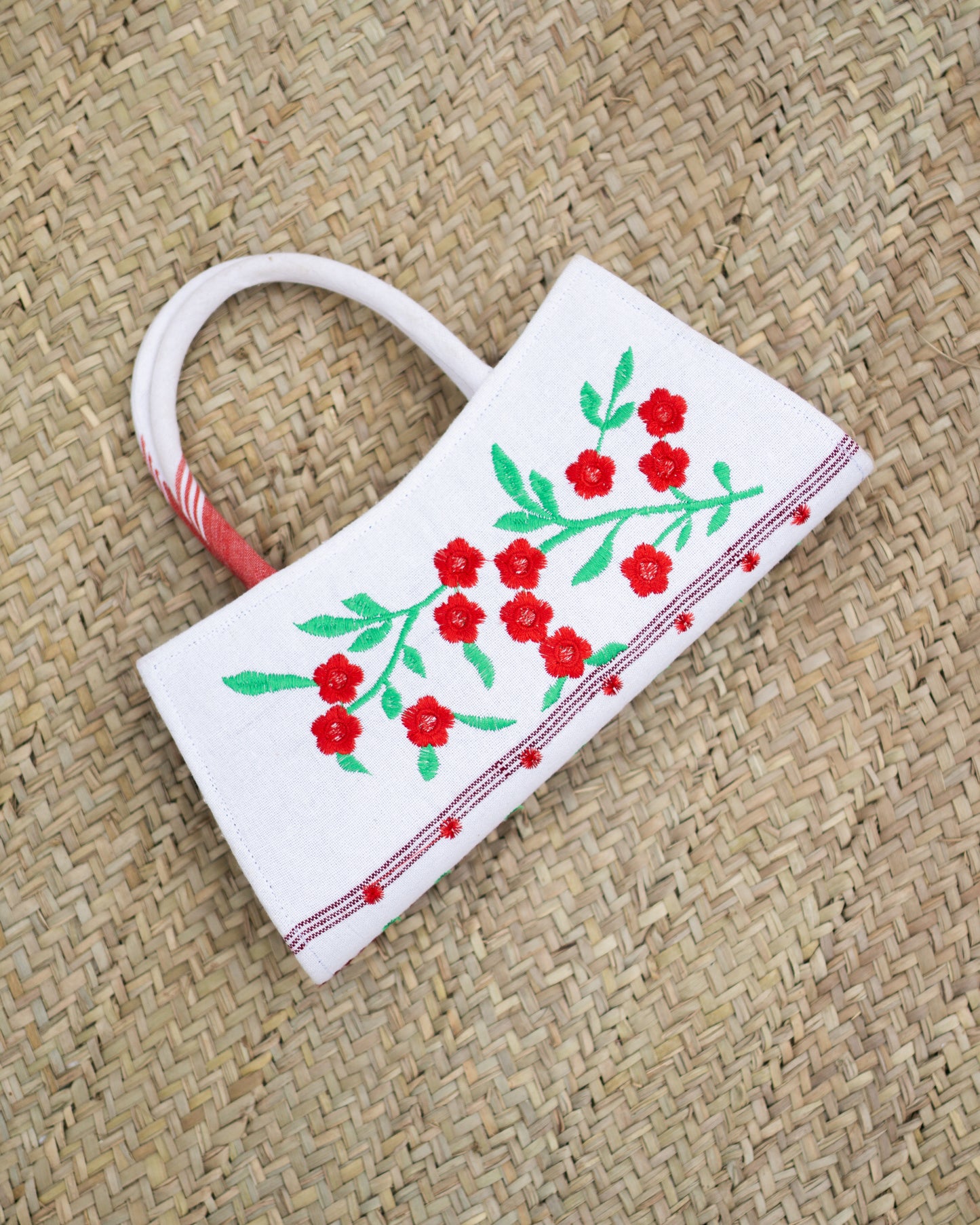 Embroidered Handbag 4 White