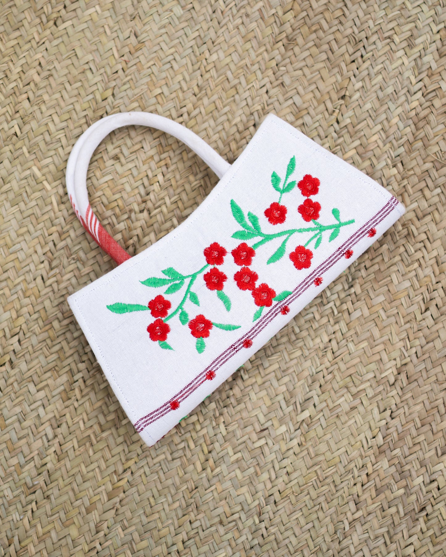 Embroidered Handbag 4 White