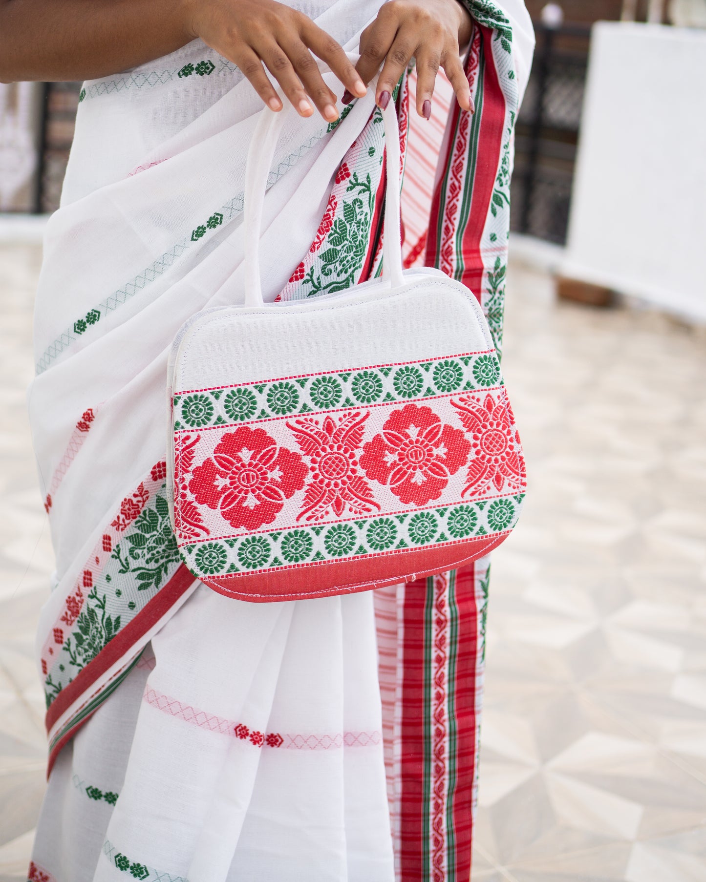 Embroidered Handbag 5 White