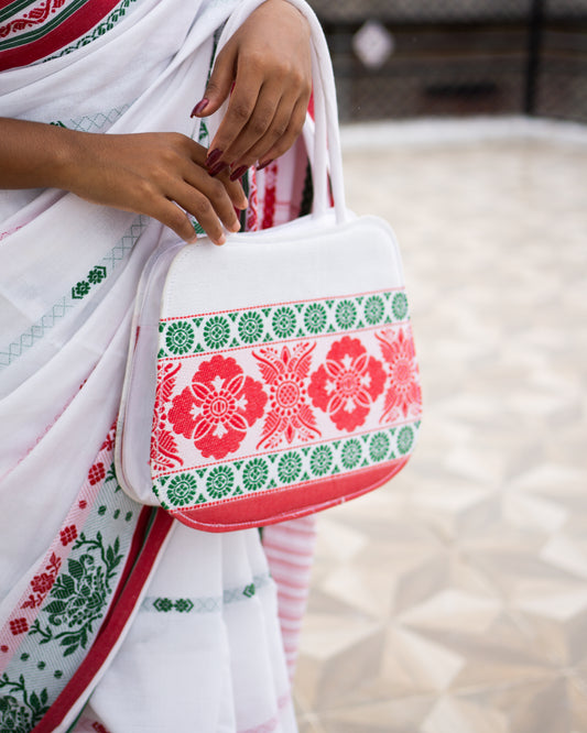 Embroidered Handbag 5 White