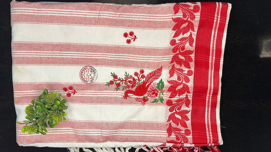 Beautiful red peacock saree